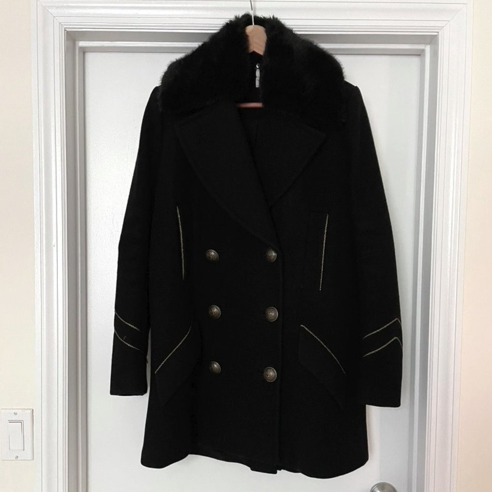 Free People Sedgwick Double-Breasted Peacoat